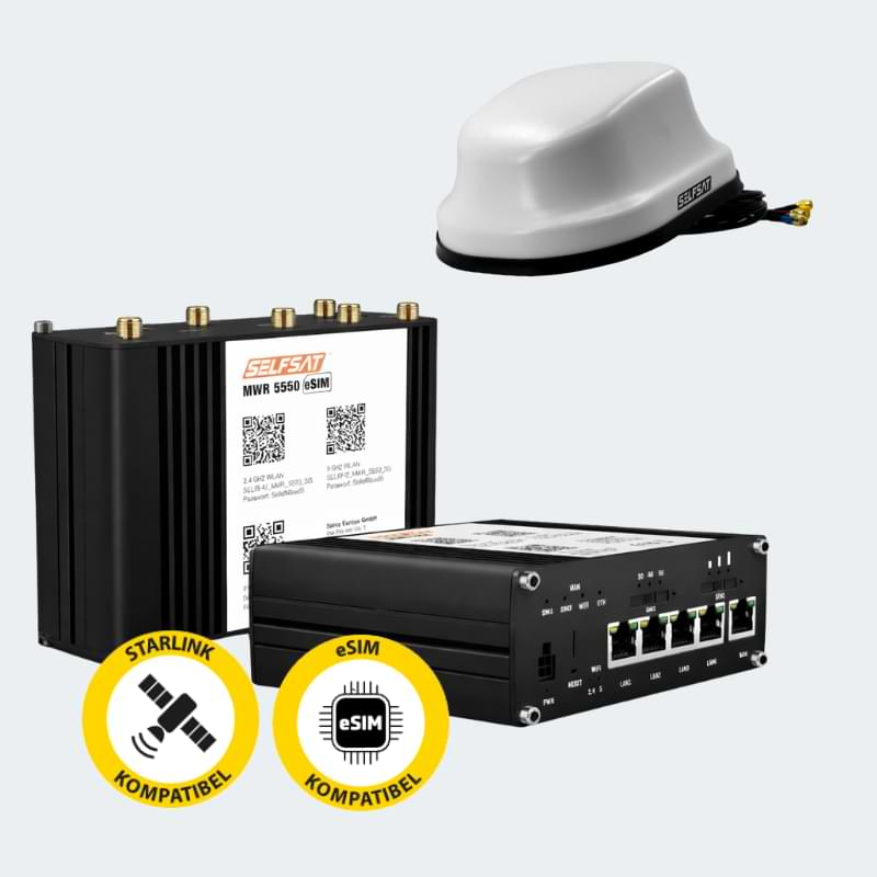 SELFSAT MWR 5550 eSIM 5G/4G/LTE WiFi Router incl. Roof Antenna