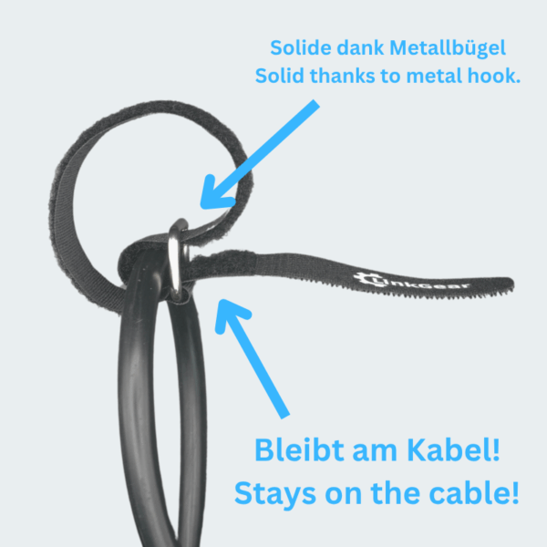 Velcro Cable Ties with Metal Hook (25cm, 10 pcs) - Image 4