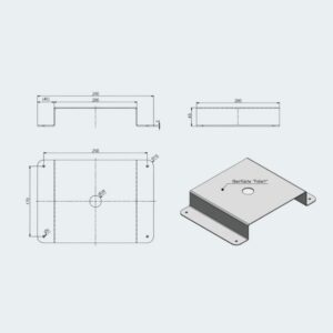 Alternative view of Roof mounting plate, for SELFSAT 5G antenna